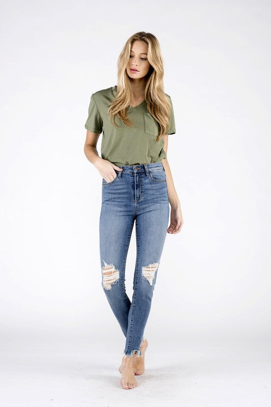 Mylie High Rise Distressed Skinny Jeans