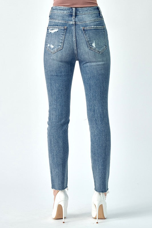 Sienna High Rise Distressed Relaxed Skinny Jean