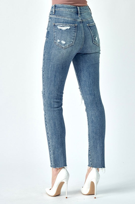 Sienna High Rise Distressed Relaxed Skinny Jean