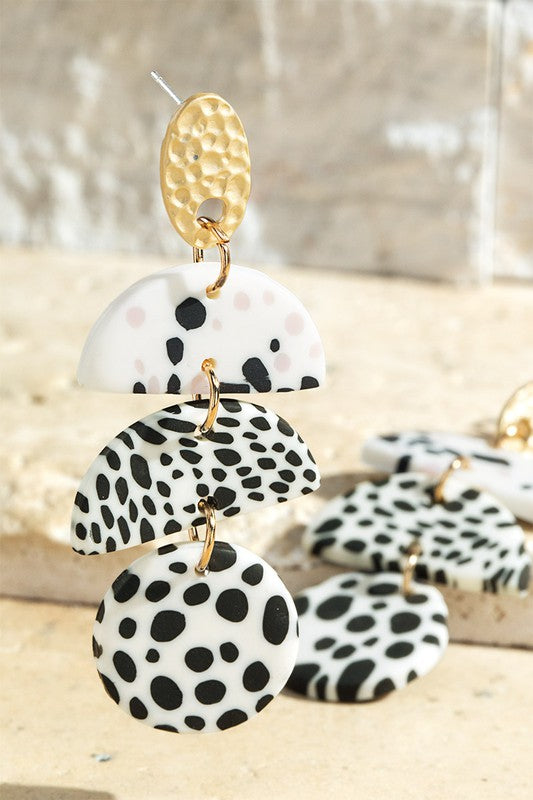 Handmade Polymer Clay Dome Earrings