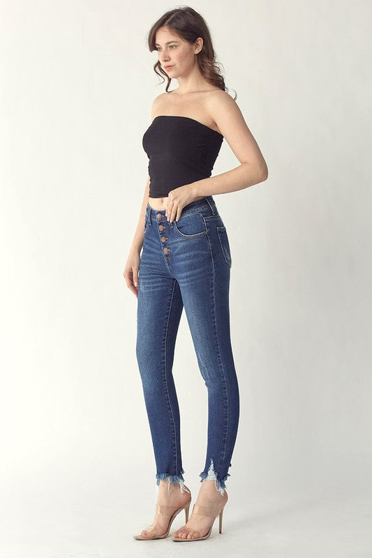 Kylee Button Fly High Rise Denim