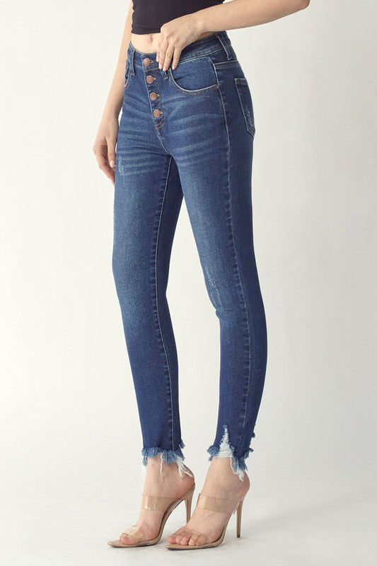 Kylee Button Fly High Rise Denim