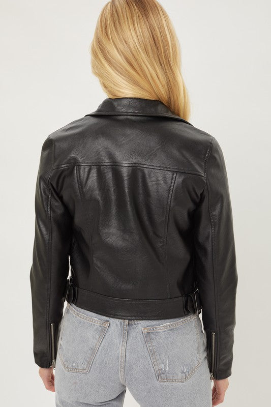Faux Leather Moto Jacket