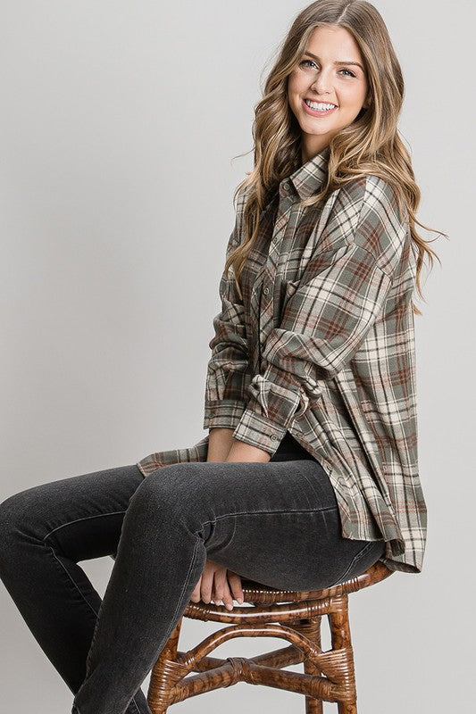 Plaid Boyfriend Flannel Shirt