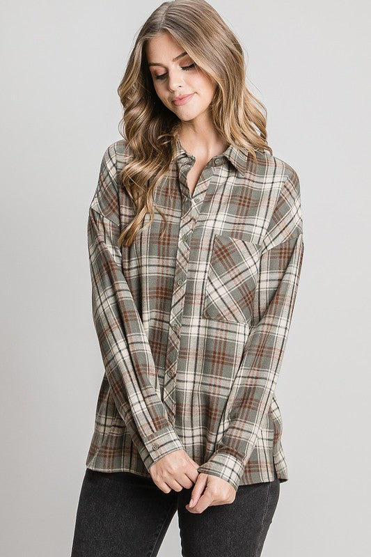 Plaid Boyfriend Flannel Shirt
