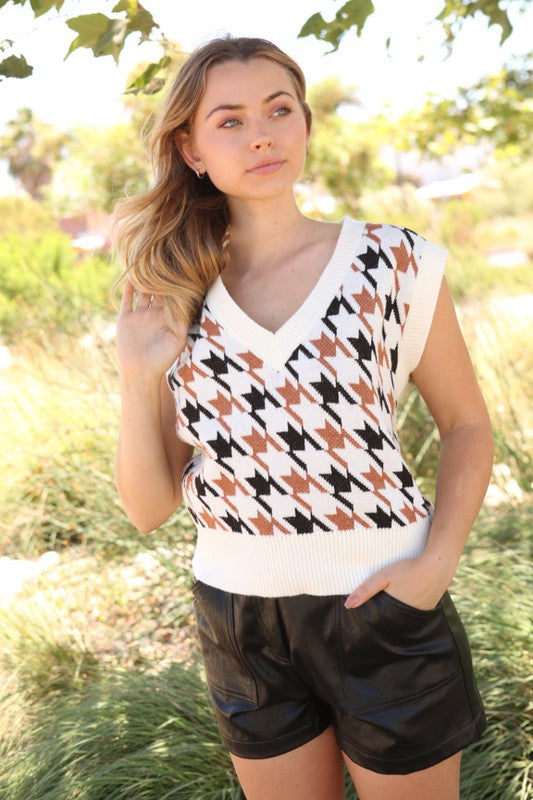 Houndstooth Sweater Vest