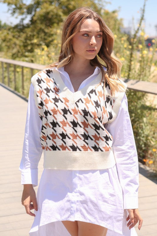 Houndstooth Sweater Vest