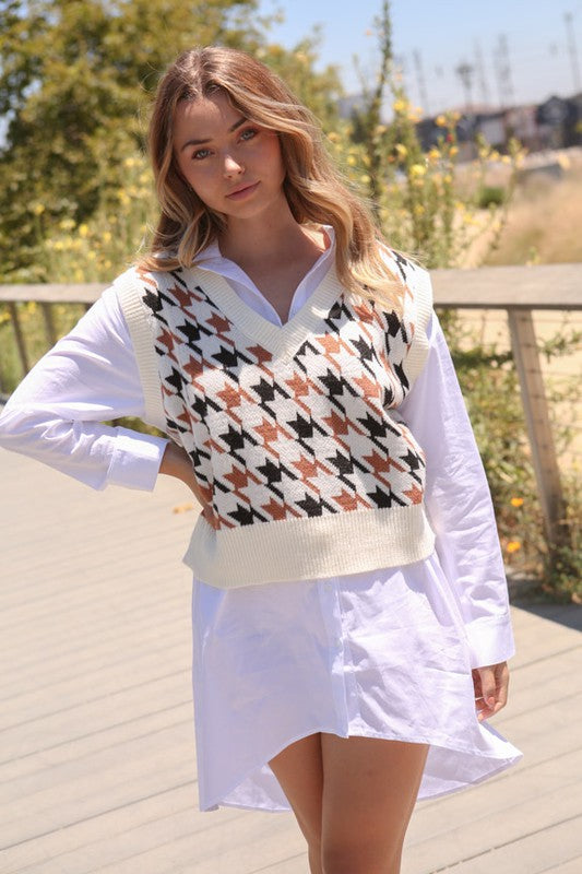 Houndstooth Sweater Vest