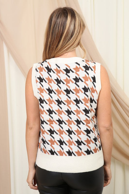 Houndstooth Sweater Vest