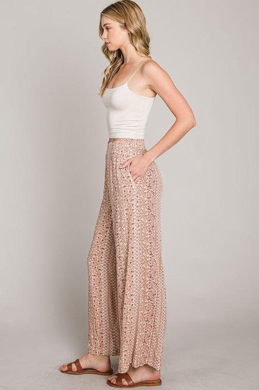 Smocked Waist Printed Pant