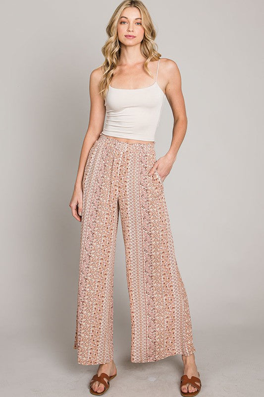 Smocked Waist Printed Pant