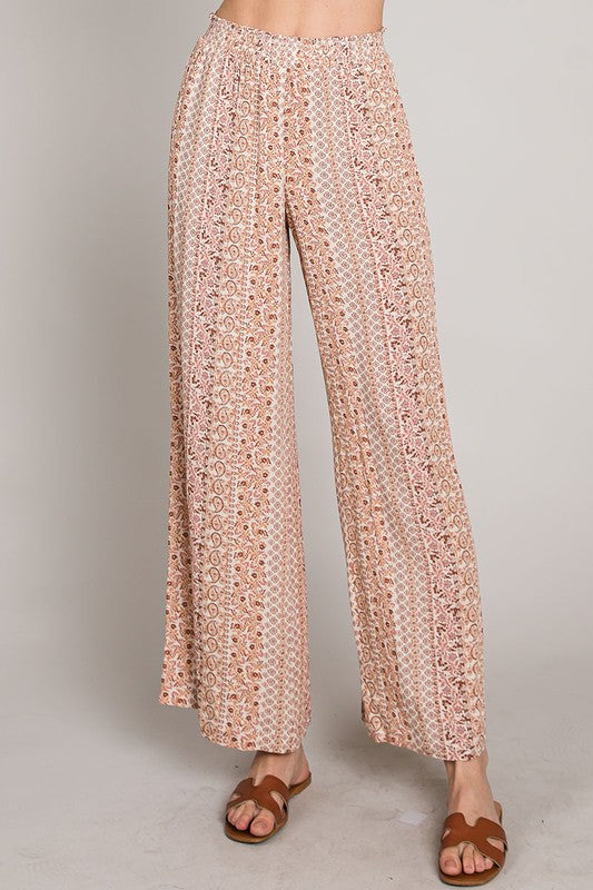 Smocked Waist Printed Pant