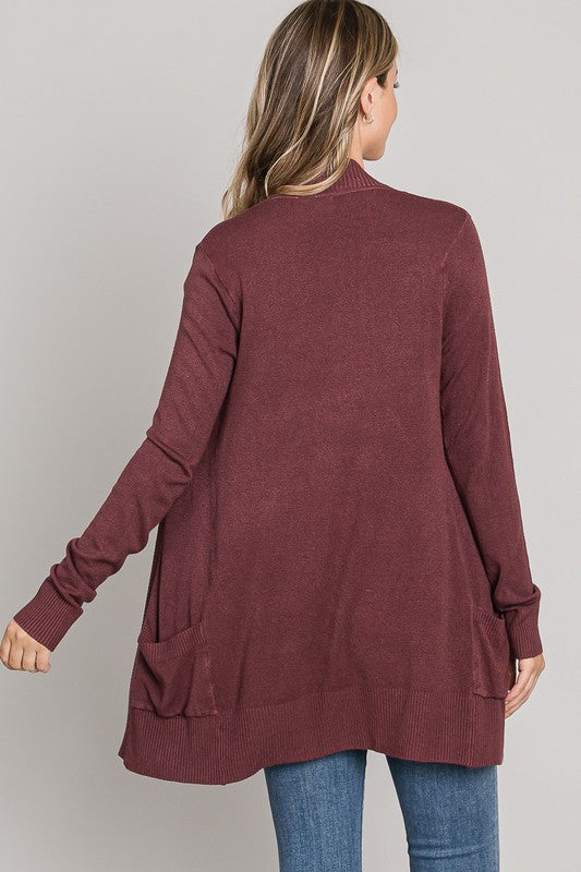 Wine Open Cardigan