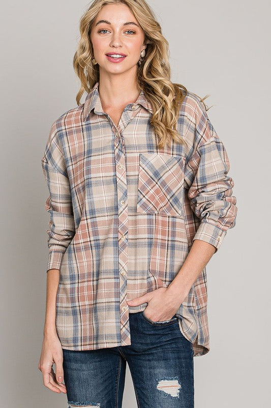 Plaid Boyfriend Button Up Shirt