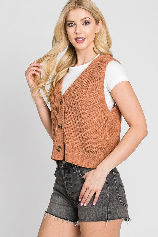 V Neck Sleeveless Sweater Vest