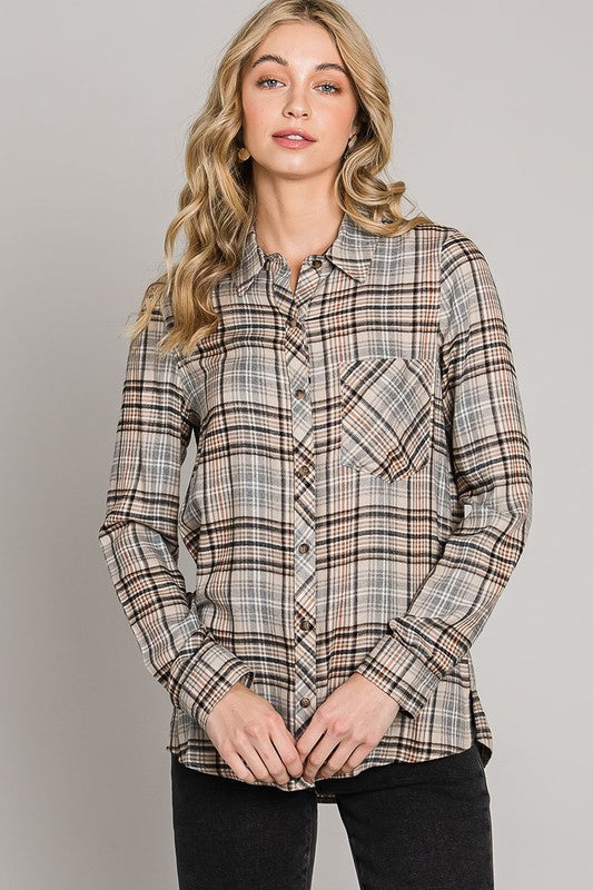 Taupe Plaid Flannel