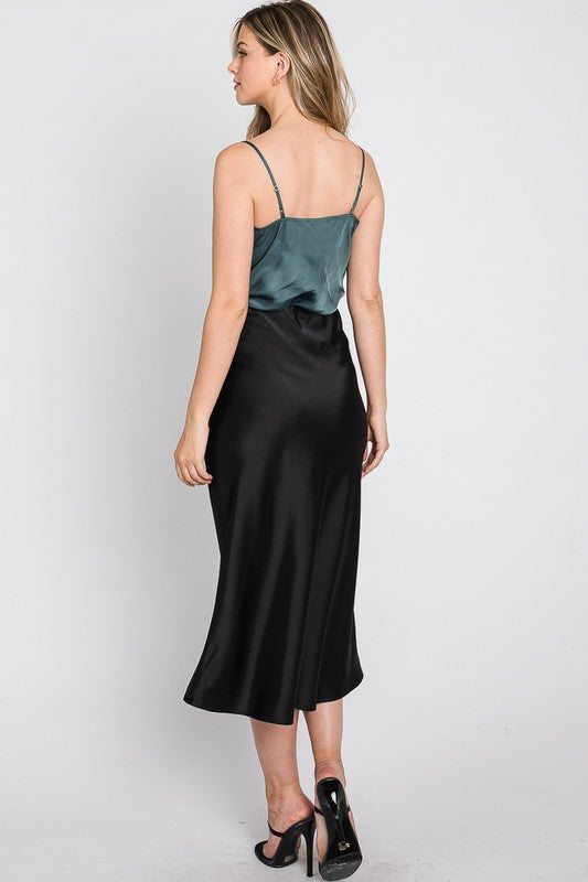 Satin Midi Skirt