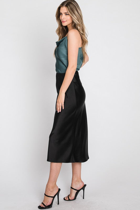 Satin Midi Skirt