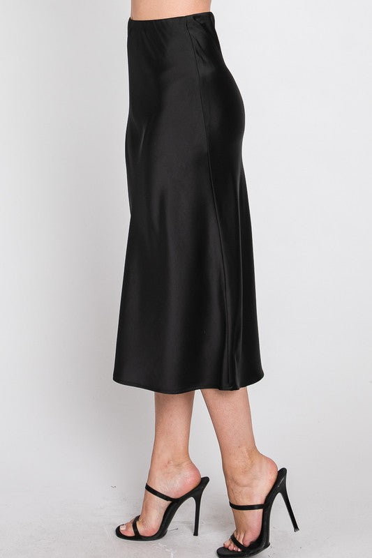 Satin Midi Skirt