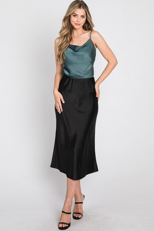 Satin Midi Skirt