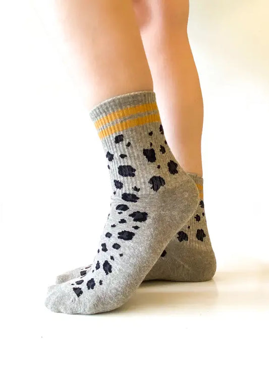 Varsity Leopard Crew Socks