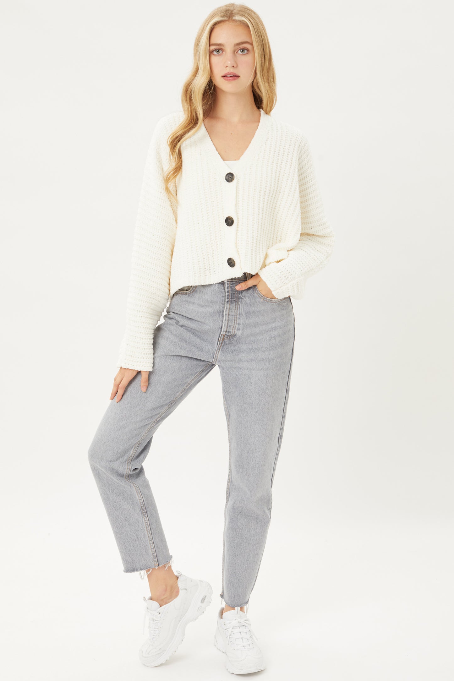 Chunky Button Front Cardigan