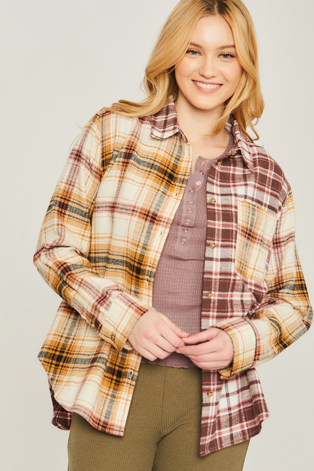Oversized Multi Plaid Flannel