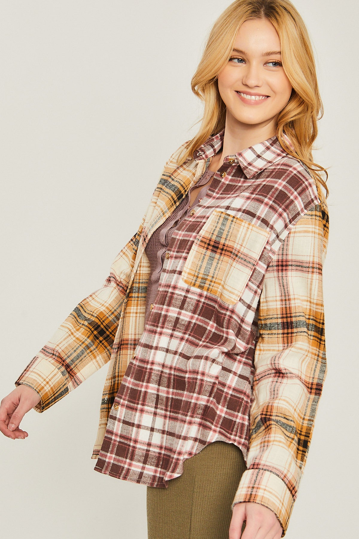 Oversized Multi Plaid Flannel