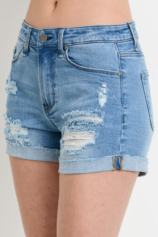 Monte Rolled Hem Denim Short