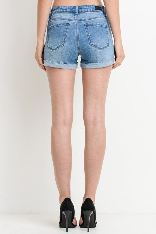 Monte Rolled Hem Denim Short