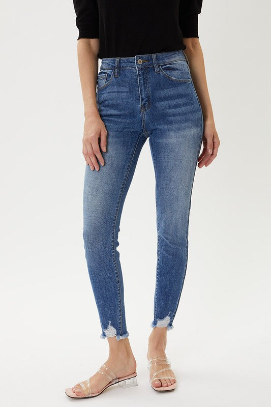 Cora KanCan Distressed Hem Skinny Jean