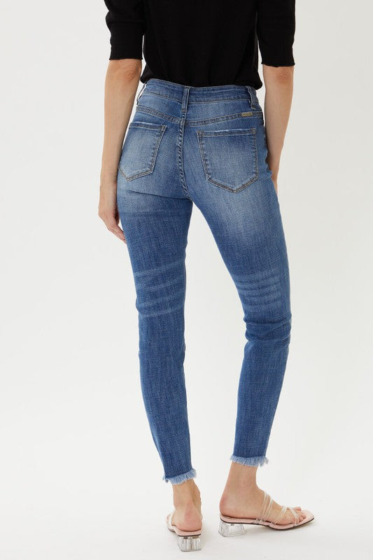 Cora KanCan Distressed Hem Skinny Jean