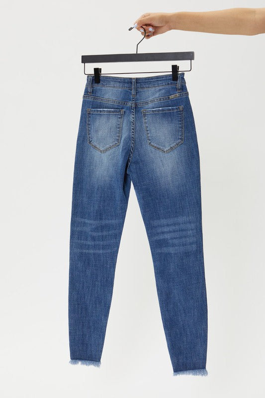 Cora KanCan Distressed Hem Skinny Jean