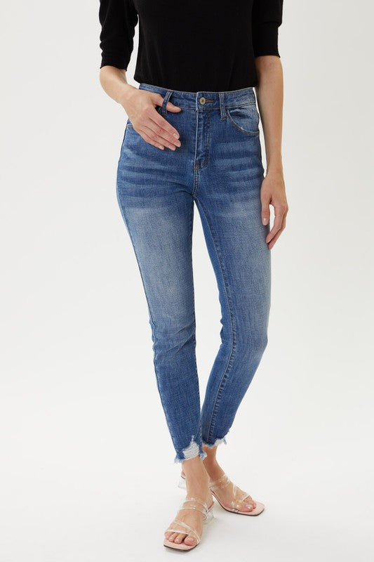 Cora KanCan Distressed Hem Skinny Jean