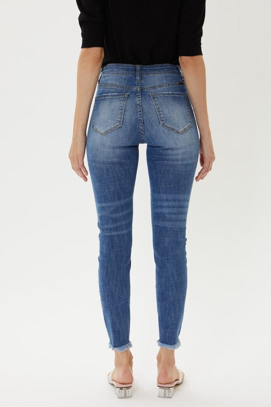 Cora KanCan Distressed Hem Skinny Jean