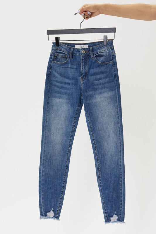 Cora KanCan Distressed Hem Skinny Jean