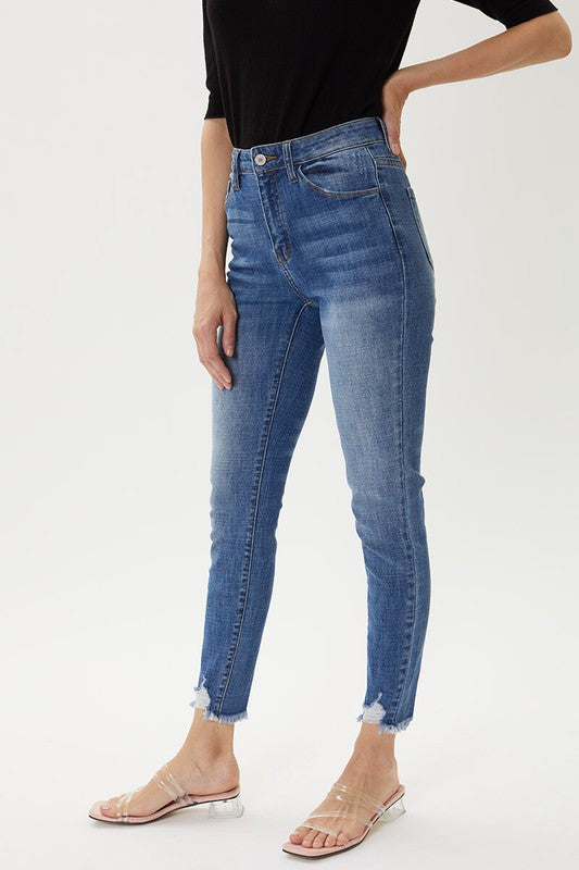 Cora KanCan Distressed Hem Skinny Jean