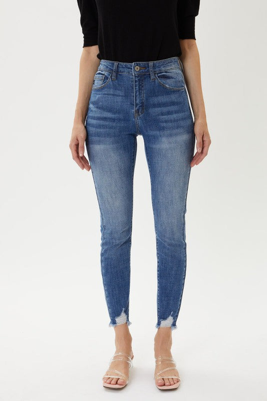 Cora KanCan Distressed Hem Skinny Jean