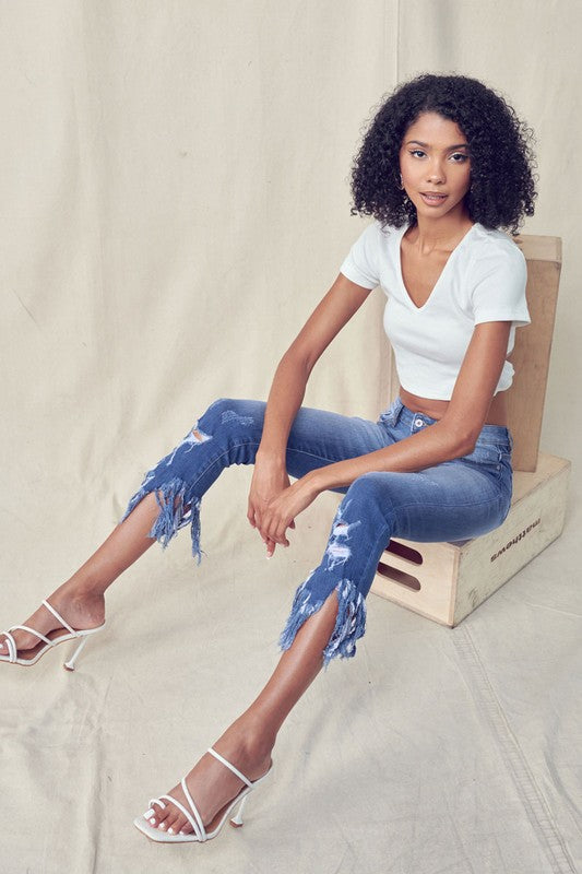 Nova Kancan High Rise Destroy Hem Denim
