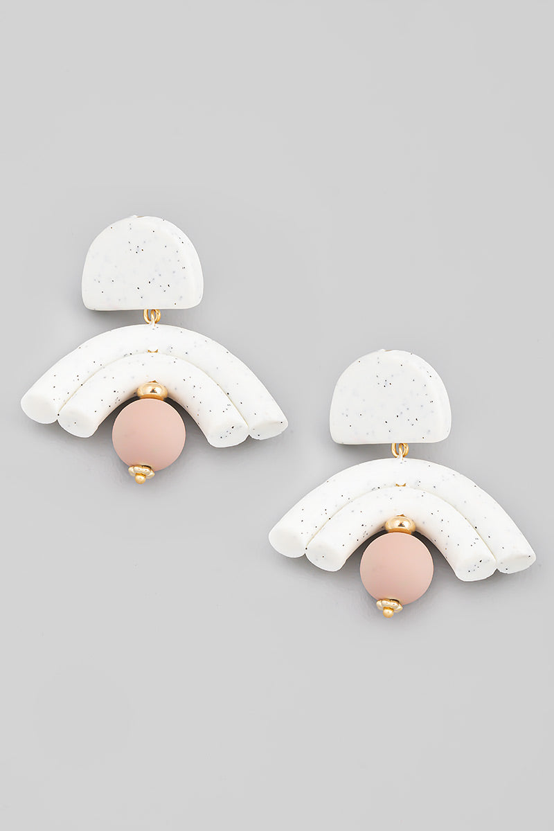 Geo Shape Curved Clay Earrings