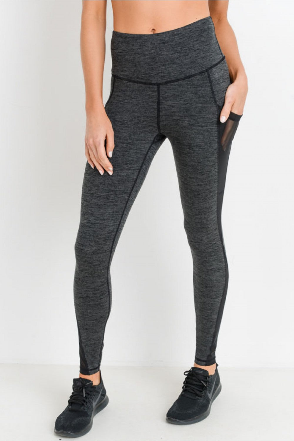 Highwaist Splice Mesh Pocket Full Leggings