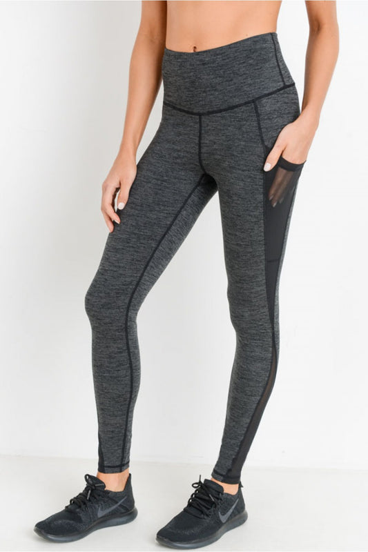 Highwaist Splice Mesh Pocket Full Leggings