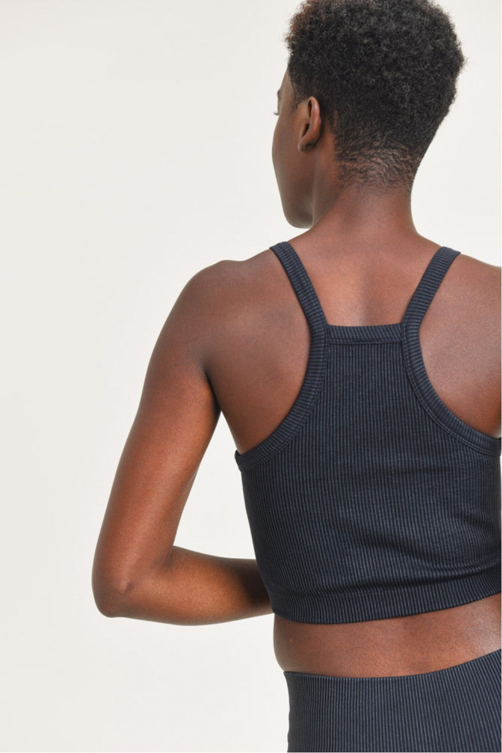 Square Front Ribbed Cropped Tank Top