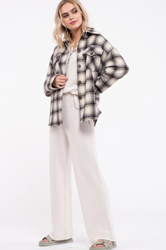 Plaid Button-Up Shacket
