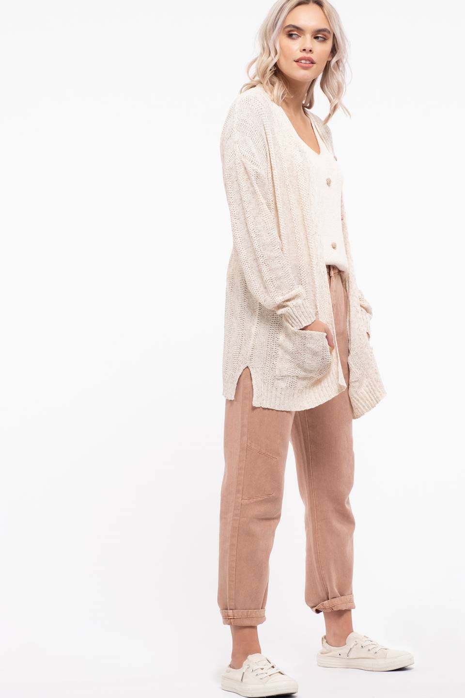 Lightweight Knit Open Front Cardigan