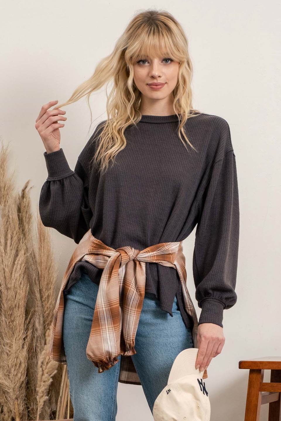 Curvy Exposed Seam Tee