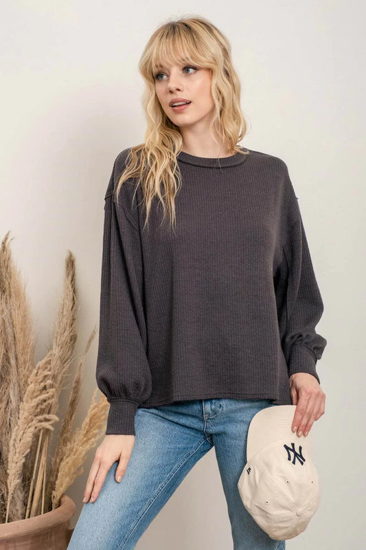 Exposed Seam Crew Neck Tee