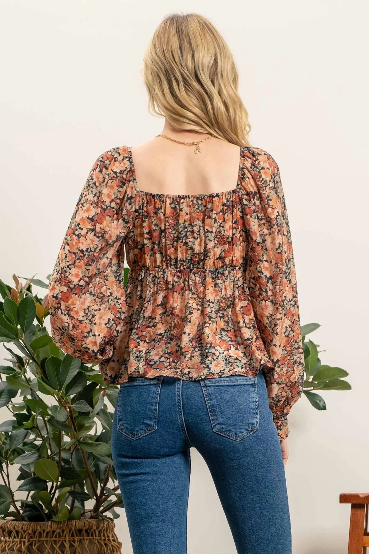Floral Peasant Top