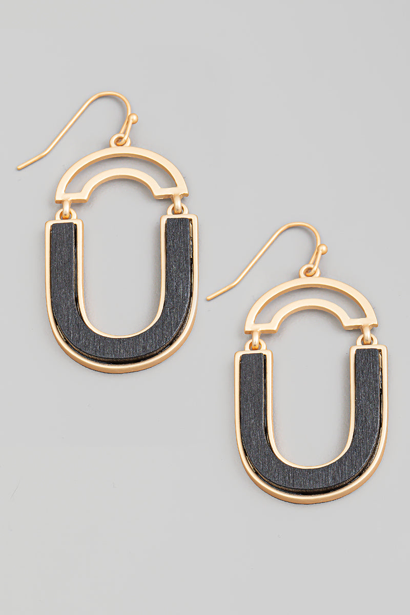 Wooden Cutout Drop Earrings