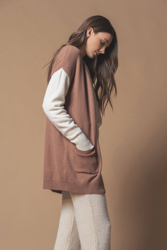 Colorblock Knit Cardigan